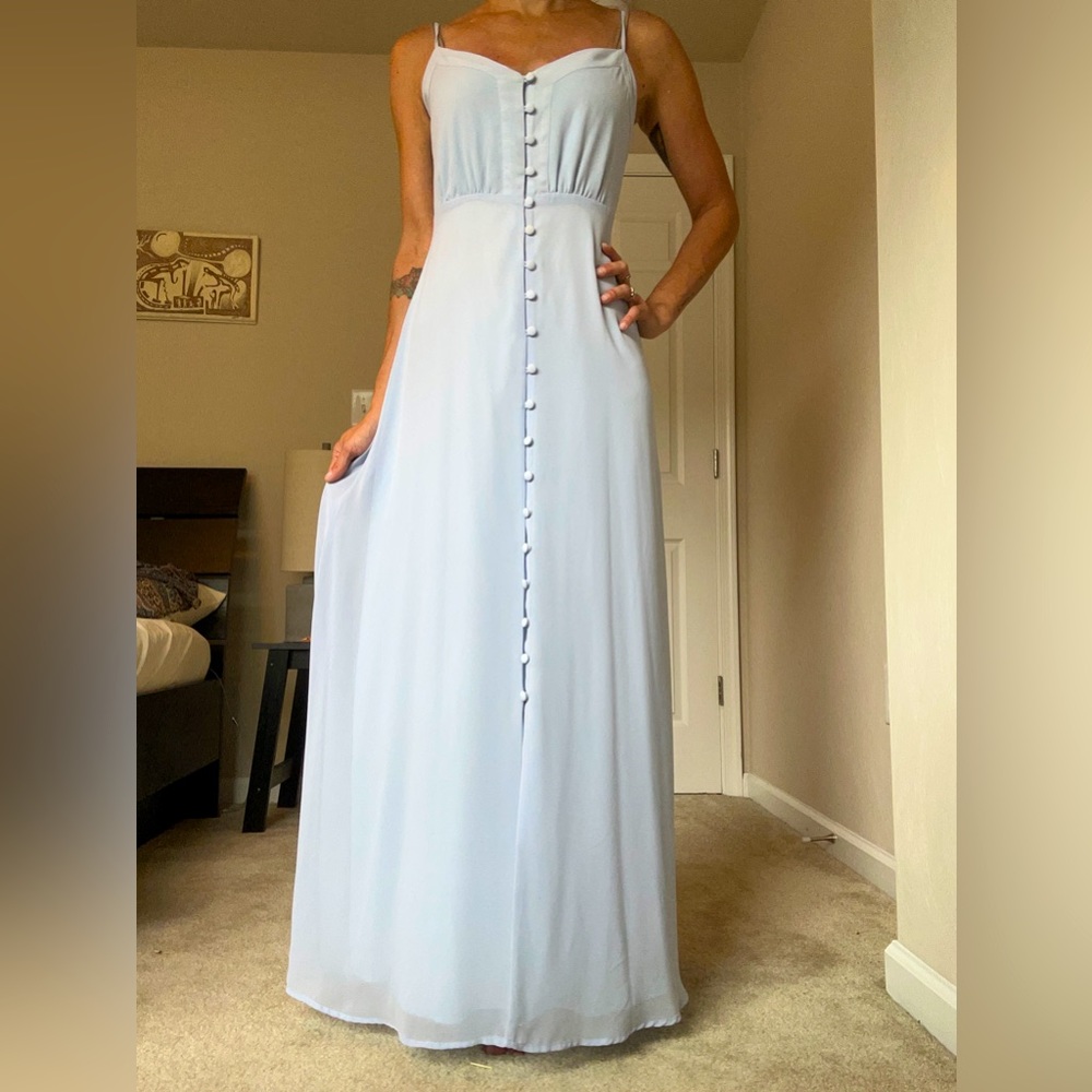 Baby Blue ModCloth Maxi Dress with Button Detail